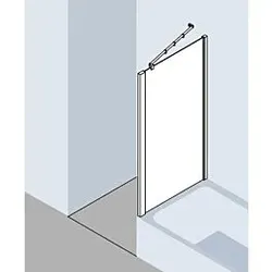 Kermi Raya Seitenwand auf Badewanne RATVD09017VPK 90x175cm, ESG klar, silber hochglanz