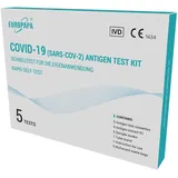 EUROPAPA® 5x Corona Schnelltest Selbsttest Covid-19 Nasal Laientest schnell und einfach Zuhause im Büro oder Urlaub