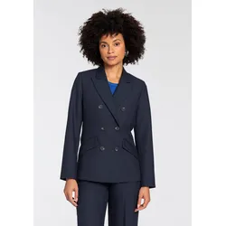 Jackenblazer HECHTER PARIS Gr. 44, blau (navy) Damen Blazer mit doppelter Knopfleiste