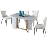 Xlmoebel Esstisch Neue Designer Marmor Esstische 180x90cm für Wohnzimmer und Hotel (1-St., Esstisch), Hergestellt in Europa weiß