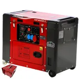 GeoTech Pro DGP8000SE-3 -Diesel-Stromerzeuger leise mit Rädern mit AVR-Regelung 6 kW - Dauerleistung 5.5 kW dreiphasig + ATS