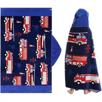 FLYISH DIRECT Badeponcho Kinder 100% Baumwolle Kinderhandtuch Poncho Kinder Badetuch Handtuch mit Kapuze Strandtücher für Jungen und Mädchen, 127 x 76cm