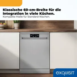 Exquisit GSP59114-451D Geschirrspüler (freistehend, 598 mm, Silber)