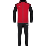 Jako Trainingsanzug Polyester Performance mit Kapuze, Rot/Schwarz, 128