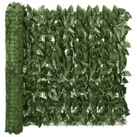 vidaXL Balkonsichtschutz mit Blättern 600 x 75 cm dunkelgrün