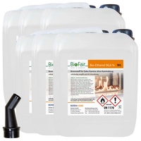 60 Liter (6 x 10L-Kanister) Bioethanol 96,6% im Kanister in geprüfter Premium Qualität für Bioethanol-Kamin, Ethanol Tischkamin, Wandkamin - geruchs- und rückstandslose Verbrennung
