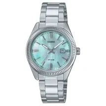 uhren, mann Herrenuhr Casio LADY DATE - AQUA GREEN Silberfarben