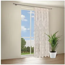 Gerster Gardine Edna (1 St), Kräuselband, halbtransparent, Ausbrenner, floral beige