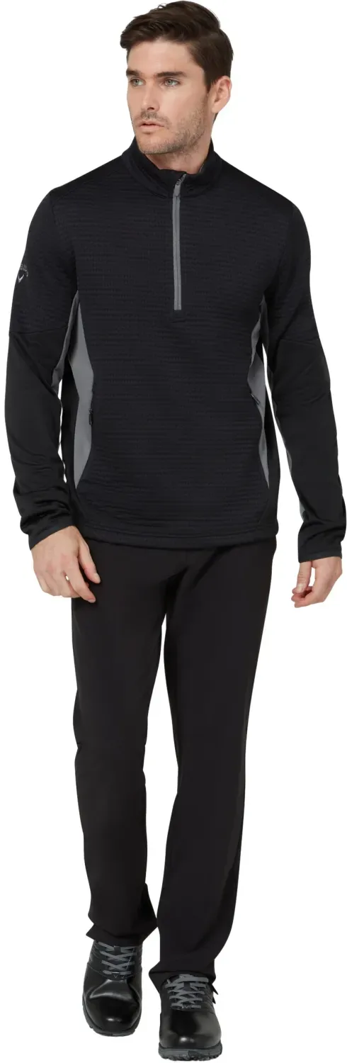 Callaway Layer Textured 1/4 Zip, schwarz
