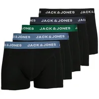 JACK & JONES Solid Boxershorts 5 Einheiten Black / Detail Blue Waistband XL