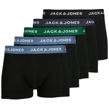 JACK & JONES Solid Boxershorts 5 Einheiten Black / Detail Blue Waistband XL