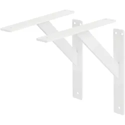 ML-Design Regalhalterungen 2er Set 240x240 mm Weiß aus Aluminium