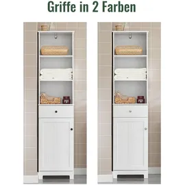 SoBuy Hochschrank mit 3 offenen Fächern, 1 Schublade und 1 Tür