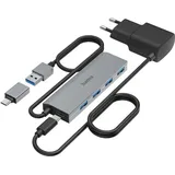 Hama USB Hub, 4x USB-A 3.0, 1x USB-A 3.0 [Stecker] (200138)