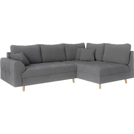 Home Affaire »CHARRE L-Form mit Ottomane, Maße B/T/H: 231/161/81 cm«, feine Steppung, lose Rücken- und Zierkissen, auch in Cord und Bouclé