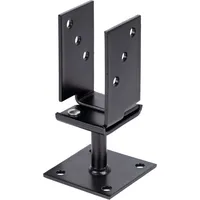 GAH Alberts Alberts 215552 U-Pfostenträger - breitenverstellbar - Typ375 - schwarz - kunststoffbeschichtet
