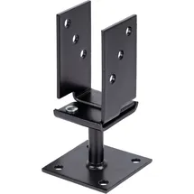 GAH Alberts Alberts 215552 U-Pfostenträger - breitenverstellbar - Typ375 - schwarz - kunststoffbeschichtet