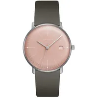 JUNGHANS max bill Damenuhr mit Lederband Grau/Rosa