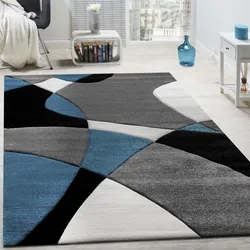 Teppich PACO HOME "Diamond 664", blau (türkis), B:160cm H:18mm L:230cm, Kunstfaser, Teppiche, 3D-Design, Kurzflor, 3D-Design, modernes geometrisches Muster