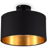 B.K.Licht Deckenleuchte, schwarz-gold, 1xE27/60W max. exkl.