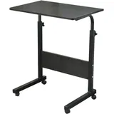 Laptoptisch Beistelltisch Pc Tisch Notebook Sofatisch Laptopständer Mit Rollen - Schwarz - Soges