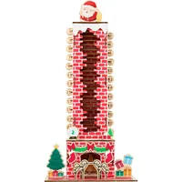 Festival Holz Adventskalender Weihnachtsmann Schornstein Design Weihnachten 24 Tage Countdown Dekoration Home Party Hängende Weihnachten Countdown Kalender Dekorationen