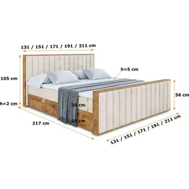 altdecor Boxbett 160 x 200 cm H3 Beige