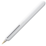 Lamy 1228088 dialog 3 Füllhalter 74 – faszinierender Füller im glanzweißen Lack-Finish mit Drehmechanik und mit voll versenkbarer, partiell platinierter 14 kt - Goldfeder – Federstärke F