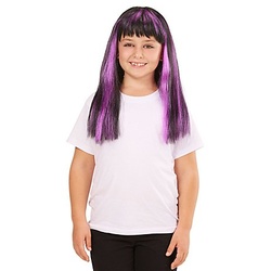 Kinder-Perücke "Hexe", schwarz/lila