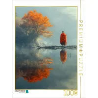 Calvendo Puzzle Stille - buddhistischer Mönch am See 1000