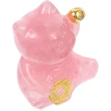 Amosfun Kristallglückskatze Maneki Neko Glückskatze Katzenfigur Kristall Kuchendeckel Für Katzen Cartoon-Katze-kristallstatue Winkekatze Skulptur Mini Katze Goldesel Miniatur Kristallstein