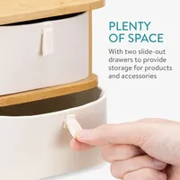 Navaris Make-Up Organizer aus Bambus - Aufbewahrung für Kosmetik