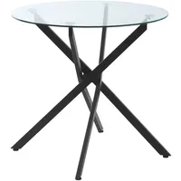Homcom Beistelltisch Stahl, gehärtetes Glas