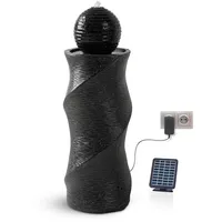 Bloomida Solar gartenbrunnen | Solarbrunnen für draussen mit LED I Balkon/Gartenbrunnen Solar Zierbrunnen Innen & Außen I Kaskaden Brunnen Wasserbrunnen Garten Kugelbrunnen