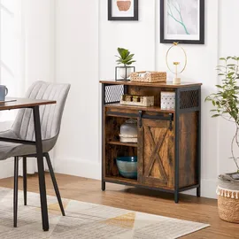 VASAGLE Sideboard 70 x 80 x 30 cm Braun/Schwarz
