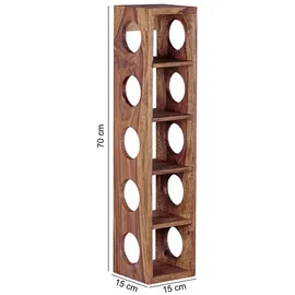 Wohnling Weinregal Mumbai aus Holz Sheesham massiv ca.15x70x15cm