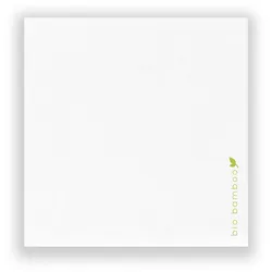 Bio Bamboo® - Luxus Einweg-Serviette, 20 x 20, Extrem weich, kompostierbar, Bambusviskose, Made in Italy, 1.800 Stück, weiß
