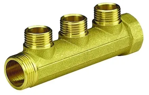 Brass manifold 3/4x1/2 for water- and heatingsystems 3 outlets