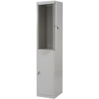 Proregal Schließfach HxBxT 185x38x45cm Metall Grau Schließfachschrank Wertfachschrank Spind