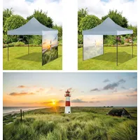 Westerholt 2532-01 Pavillon Seitenwand Motiv Leuchtturm 300x220cm