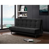 Beautysofa 3-Sitzer Sofa NANCY mit Bettkasten und Schlaffunktion Skandinavisch Still schwarz