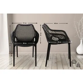 CLP Gartenstuhl Air XL 57 x 60 x 81 cm schwarz 2 St.