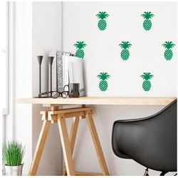 Wall-Art Wandtattoo Ananas Set grün