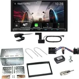 Kenwood DMX8021DABS Android Auto CarPlay Einbauset für Peugeot 307 Citroen C2 C3