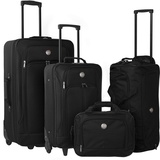 Travelers Club 4-teiliges erweiterbares Zubehör, Schwarze Farboption Gepäck-Set, Polyester, 4-Piece