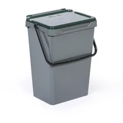 Plastik Mülleimer für mülltrennung, 35 l, grau + dunkelgrün