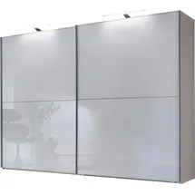 Wiemann "Orion, Kleiderschrank, Schrank, Wäscheschrank, mit Schiebetüren", weiß (weiß, front glas weiß), B:250cm H:217cm T:67cm, Schränke, Schwebetürenschrank, hochwertige Glasfront, variable Inneneinteilung, stilvolle Optik