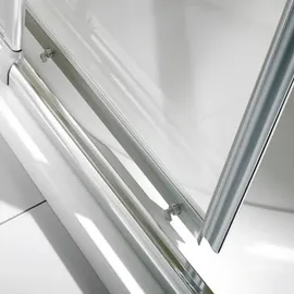 Breuer Eckeinstieg Schiebetür 4-teilig Breuer Fara 4 90x80 cm Höhe 175 cm Klarglas Profilfarbe silber matt