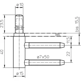 Simonswerk Rahmenteil V 3400 WF HV Stop 15 mm 3400 x 0,0