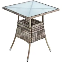 Estexo Polyrattan Balkontisch Rattan Tisch Beistelltisch Gartentisch 57 cm